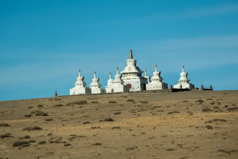 White Stupa on Highway Road