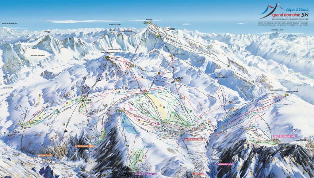 Club Med France Alpe 'dHuez Resort Ski Map