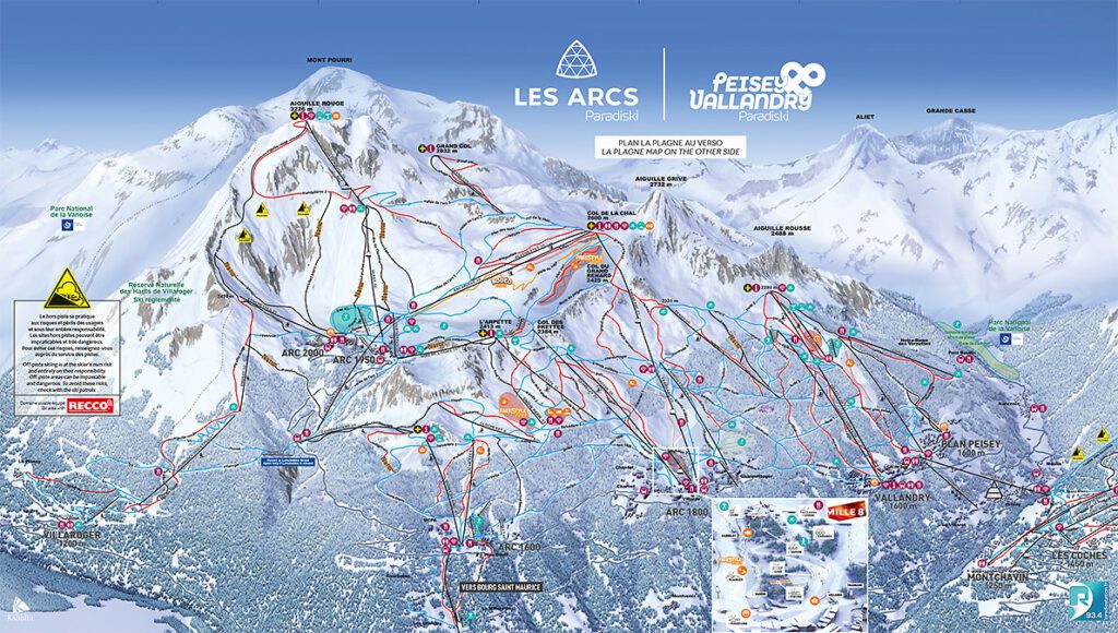 Club Med France Les Arc Panorama Resort Ski Map