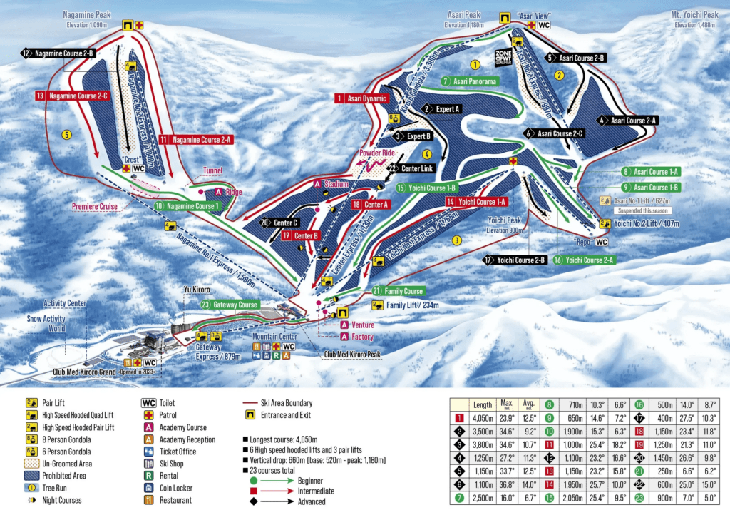 Kiroro Grand & Peak Ski Resort Map