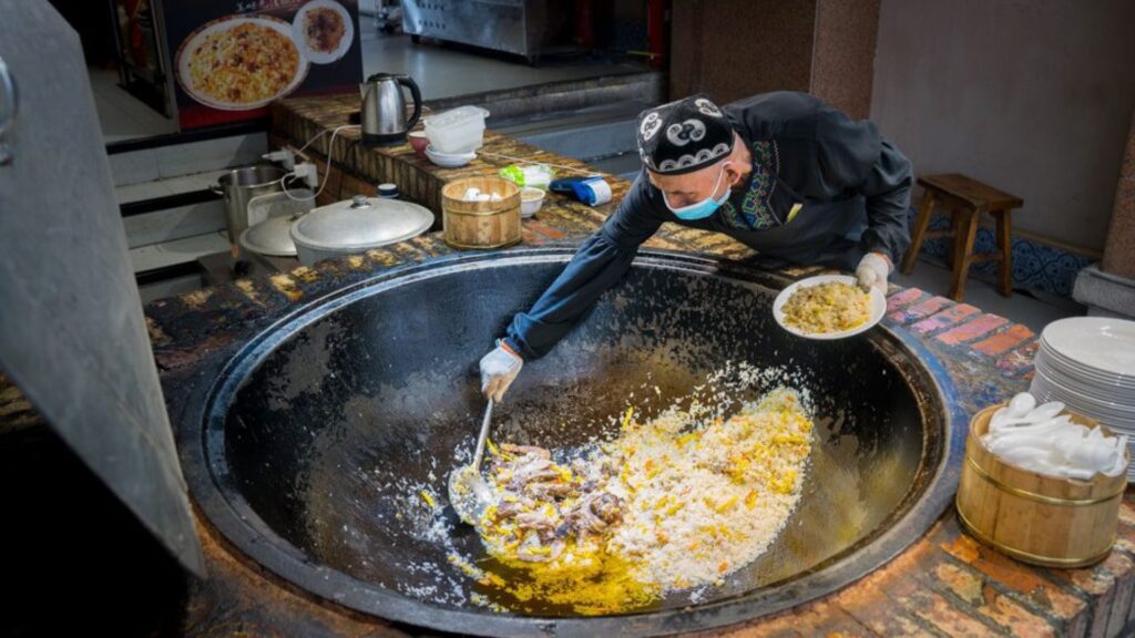 Making of Nang at Grand Bazaar, Urumqi Xinjiang China