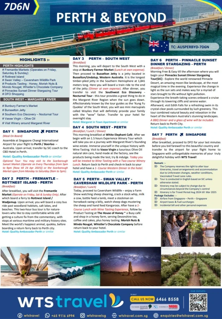 7D6N Perth Beyond Itinerary 1